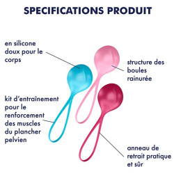 Satisfyer Kit de 3 boules de geisha - 3.8 cm